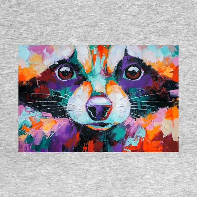 Conceptual abstract painting of a raccoon muzzle. by MariDein